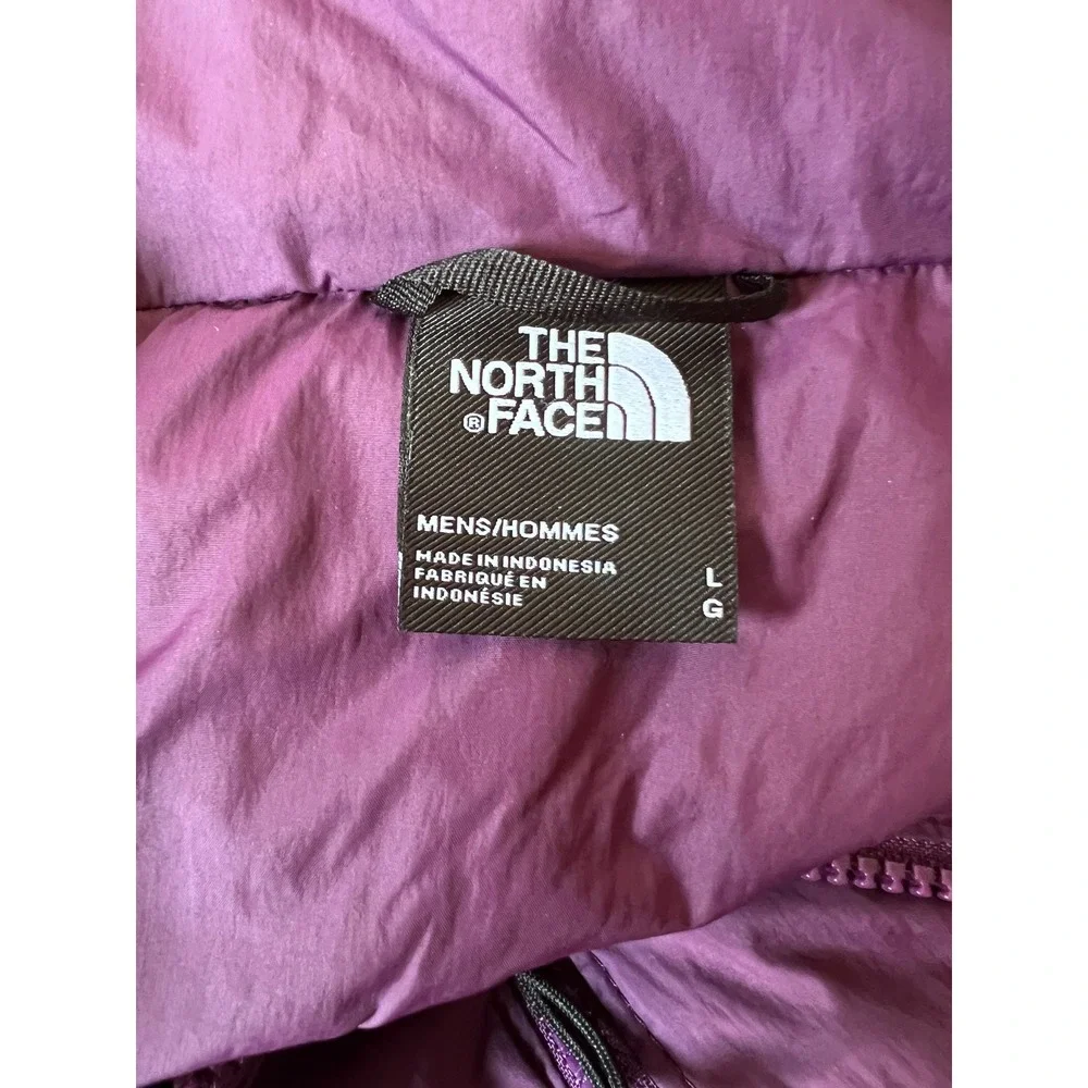 The North Face 550 Down Puffer Jacket Mens Large Purple Black Full Zip